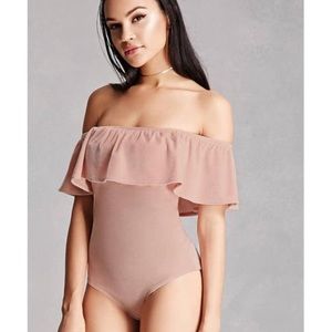 velvet off shoulder bodysuit